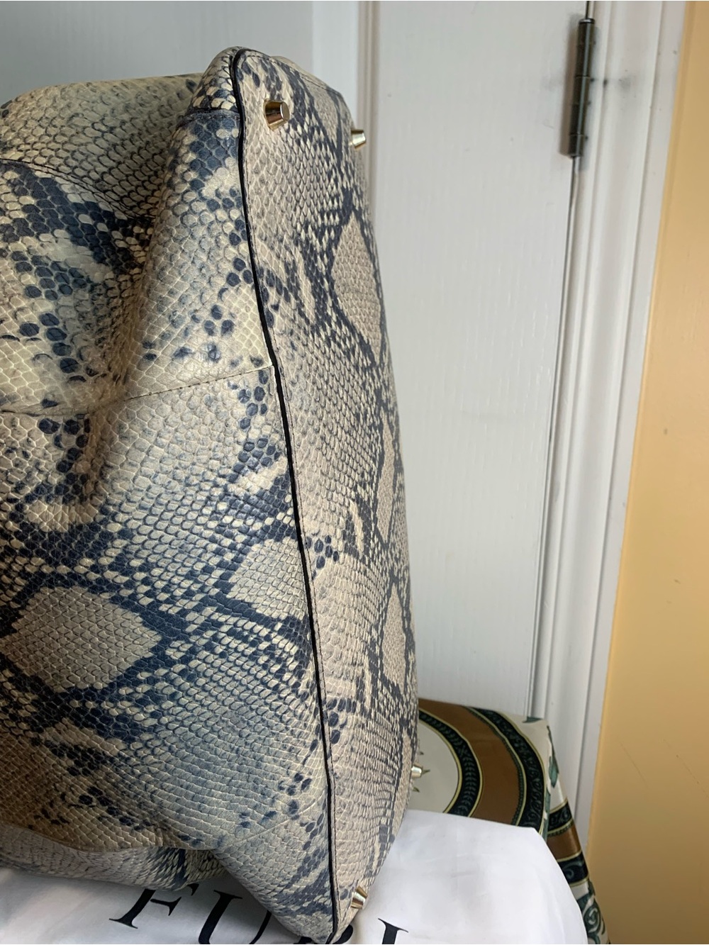 Furla Python embossed Leather Tote/satchel - Picture 8 of 15